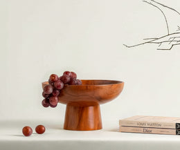 Wooden Pedestal Fruit Bowl